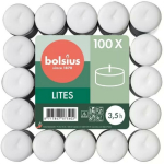 Bolsius Tee K&uuml;&uuml;nlad 37297600 100tk, &Oslash;4x1cm, 3.5h p&otilde;lemisaeg