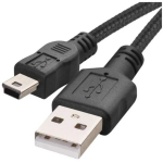 Emos Laadimis- ja andmekabel SM7009BL, 2m, must, USB 2.0 A/Mini B, 2.5W, 0.5A, 480Mbit/s