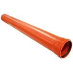 Instalplast PVC kanalisatsioonitoru 8007526, 160mm, 1000mm, SN4, kuni +40&deg;C, pH 2-12, oranž-pruun