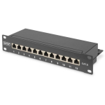 Digitus patch paneel 10" 12 porti, CAT6, S/FTP, 1U, must