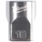 Milwaukee 4932498808 muciņa, 3/8", 16mm, 12-tahuline, sisemine ruut, kroomitud