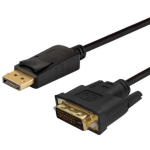 Savio CL-106 videokaabli adapter, 1.8m, DisplayPort isane DVI isane, 1920x1080, must