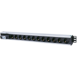 Intellinet 711449 vertikaalne PDU, 12&times;F-t&uuml;&uuml;pi pistikupesa, 16A, 250V, 1.6m juhe, &otilde;hul&uuml;liti, alumiinium