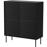Cama Meble kummut CORTINA 490303, 102x40x118cm, 4 ust, 4 riiulit, must, MDF, puitlaastplaat, matt