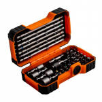 Otsikute komplekt 1/4", 35 tk v&auml;rvikoodiga, 2 adapterit, PH, PH2G, PZ, SL, Hex, TORX 25mm 22 tk, 150mm tk tk