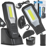 Darbnīcas lampa ar magnētu un gaismas regulāciju, G15119, 10W + 5W, 2000 mAh akumulators, USB Type-C uzlāde