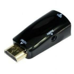 Gembird adapter A-HDMI-VGA-02 HDMI-st VGA, 1 HDMI, 1 VGA, 1 3.5mm, must, 1920x1080@60Hz