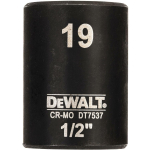 Dewalt l&ouml;&ouml;kmutter DT7537-QZ 19mm, 1/2 ruut, 6-punktiline kumer, kroom-mol&uuml;bdeen, 0.11kg