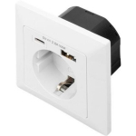 Digitus ohutuskontakt DA-70615, 5V, 2.8A, 1 x USB Type-C, 1 x USB A, 2 USB pesa, 2P+E