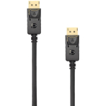 White Shark MAMBA kaabel DP-DP M/M 2m, 4K, 60 kaadrit/s, 21,6 Gbps, 30 AWG, 24K kuld pistikud, Ethernet