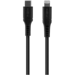 Fixed Liquid Silicone kaabel USB-C/Lightning, FIXDLS-CL2-BK, 2m, 480 Mbps, 60W, tangle-resistant, vaskjuhtmed