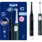 Oral-B iO2 Duo elektrihambahari, 2 otsikut, 3 režiimi, laetav, liitiumioonaku, t&auml;iskasvanutele, &ouml;&ouml;musta ja rohelise metsa v&auml;rvi