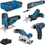 Bosch 0615A0017C 12V juhtmeta t&ouml;&ouml;riistakomplekt, 5-osaline, XL-BOXX, 3x3.0Ah, laadija, 12V-40