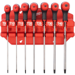 Milwaukee 4932498690 Torx-v&otilde;tmete komplekt, 7 tk, mugava k&auml;epidemega, T-STRIKE, magnetiline alus
