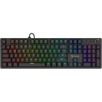 SAVIO STYX mehaaniline klaviatuur, Outemu Red, Hot Swap, RGB, 104 klahvi, USB, 1,5 m, must