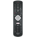SAVIO universaalne kaugjuhtimispult PHILIPS TV RC-10, IR traadita, 10m, must, ilma programmeerimiseta