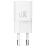 Mini wall charger Baseus GaN5 20W (white)