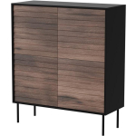 Cama Meble Cortina kummut 490313, 102x40x118 cm, 4 ust, 4 riiulit, laminaatpuitlaastplaat, must/p&auml;hkel
