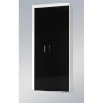 Cama Meble kapp SAMBA 1 BI/CZ, 900mm, 550mm, 2030mm, 2 ust, MDF, puitlaastplaat, must, valge