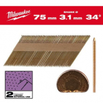 IETVARA NAGLAS, 20&deg;, D VEIDA, 34&deg; D-HEAD 75 X 3.1 MM / RS / G / SC2 - 2.200 PC, 4932492610 MILWAUKEE