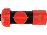 Kiir&uuml;hendusega voolikuliitmik ventiiliga aiakastmiseks 3/4tolli 19mm ABS PP UV-kindel tihe konstruktsioon lihtne paigaldus YT-89078 Yato