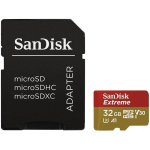 microSDHC Extreme m&auml;lukaart 32GB seikluskaameratele ja droonidele koos SD adapteriga kuni 100MB/s A1 Class 10 V30 UHS-I U3 SDSQXAF-032G-GN6AA SanDisk