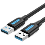 Vention USB 3.0 A isane A isase kabel 2m must CONBH, 2m, 5Gbit/s, Nikkelkatte, PVC, 1 tk