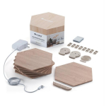 Nanoleaf | Elements Wood Look Hexagons Starter Kit (7 panels) | Cool White + Warm White