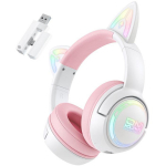 Onikuma GT838 m&auml;ngu k&otilde;rvaklapid, GT838 Pink, 32&Omega;, 117 dB, 5V/600 mA, 1000 mAh, V5.3, USB-C, 10h, 15 m
