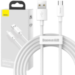 Baseus Andmekabel MODEL TZCAMZJ-02, 150 cm, 2x2.1A, Micro USB, USB, valge v&auml;rv