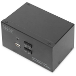 Digitus KVM l&uuml;liti DS-12860, 2 porti, 3840 x 2160, 3.5mm heli sisenemine/v&auml;ljumine, 2x USB 2.0
