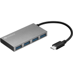 Sandberg USB-C 4 xUSB 3.0 tasku keskjaam 136-20, 4 x USB 3.0, 1 x USB-C Male, alumiiniumkorpus