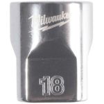 Milwaukee 4932498810 muciņa, 3/8", 18mm, 12-tahuline, sisemine ruut, kroomitud