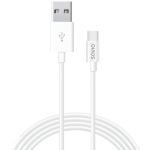 Savio CL-125 USB-kaabel, USB 2.0, 1 m, USB A USB C-le, valge, 1 tk