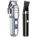 Oneisall RFC-676+P20 lemmikloomade hoolduskomplekt, 50dB, IPX7, USB-C, 800mAh, LCD, metallist terad