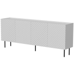 Cama Meble LUCCA 4D kummut 490353, 200x40x80 cm, valge, 4 ust, 4 riiulit, MDF, lamineeritud puitlaastplaat, matt, reljeefne pind