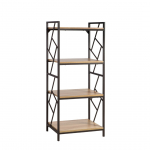 Riiul STUDY 60x40xH139,5cm, 4 riiulit, v&auml;rv: naturaalne puit / pruun raam