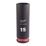 SHOCKWAVE&trade; IMPACT DUTY TRIECIENIZTURĪGAS UZGRIEŽŅU MUCIŅAS, 15 MM 3/8" IMPACT SOCKET DEEP - 1 PC, 4932480289 MILWAUKEE