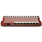 Mikrotik L009UIGS-RM ruuter 8x 10/100/1000M, 1x SFP, 1x USB 3.0, 512MB RAM, 24V 1.5A toiteadapter, paigalduskomplekt