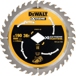 Dewalt Saeplaud DT40271-QZ 190 mm 36T C3 karbiid, &otilde;huke l&otilde;ige, laiendusavad, ATB+R hambad
