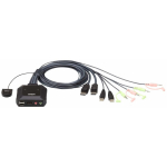 Aten 2-Port USB DisPlayPort KVM L&uuml;liti CS22DP-AT, 1.2m, 4K Ultra HD, 2xUSB A, 1x3.5mm k&otilde;rvaklappidele, 1x3.5mm mikrofonile