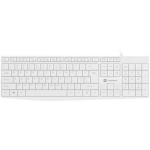 Natec klaviatuur Nautilus US Slim NKL-1951, 1.8m, 105 nuppu, USB, valge, kontorikasutuseks, multimeedia nupud
