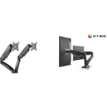 Raidsonic Monitori alus IB-MS304-T, 2 monitorile, kuni 27'', must, 13kg, 360&deg; p&ouml;&ouml;ramine, reguleeritav k&otilde;rgus