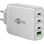 Goobay USB-C PD Multiport Quick Charger 65556, 100 W, 4.5/5/9/12/15/20 V, 2xUSB-C 20 V 5 A, 1xUSB Type A 15 V 2 A