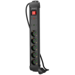 Lanberg pikendus SP1-05F-0300-BK, 3m, 5x230V, 10A, 2500W, &uuml;lepinge kaitse, laste kaitse, l&uuml;liti