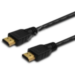 Savio CL-34 HDMI-kaabel, 10 m, HDMI 1.4, 28 AWG, 7,3 mm, 4K, ARC, Ethernet, kuldpistikutega, must
