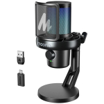 Maono DM40 Pro mikrofon, must, juhtmevaba, 16mm kapsel, 48kHz/24bit, 20Hz-20kHz, 73dB, 75h, RGB, AI h&auml;&auml;lemuundur