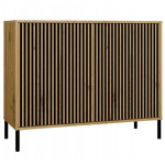 Top E Shop KAMARO 2D SLIM kummut, M-MP-K-KMR-2D SLIM-ART, 1035x825x400mm, 4 riiulit, hinged uks, Artisan tamm, must, MDF