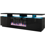 Cama Meble telerikapp EVA+KOM CZ/CZ, 1800x400x520 mm, 1400-1600 W, 220-240 V, 50 Hz, must, l&auml;ikiv, MDF, 2 ust, elektrikamin