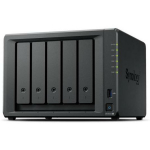 Synology NAS salvestustorn DS1525+, 5 pesa, 2 RJ45, 2 USB-C, 2 USB 3.2, 8 GB DDR4, must